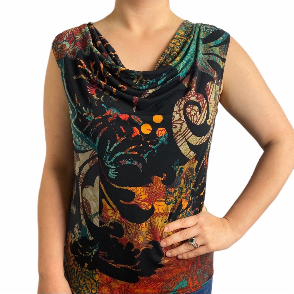 Calvin Klein Cowl Neck Blouse Sleeveless Top